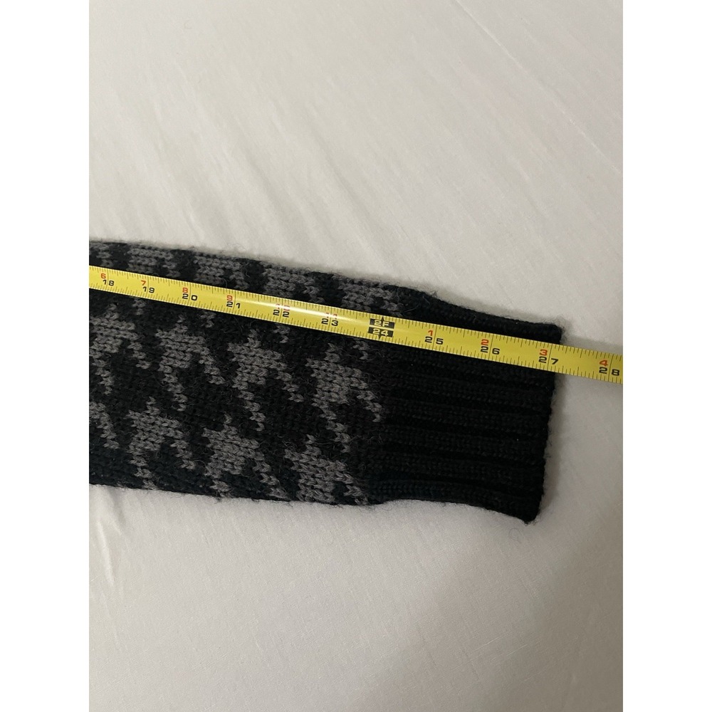 STUSSY Wool Knit Sweater M Black Houndstooth Print - Picture 7 of 7